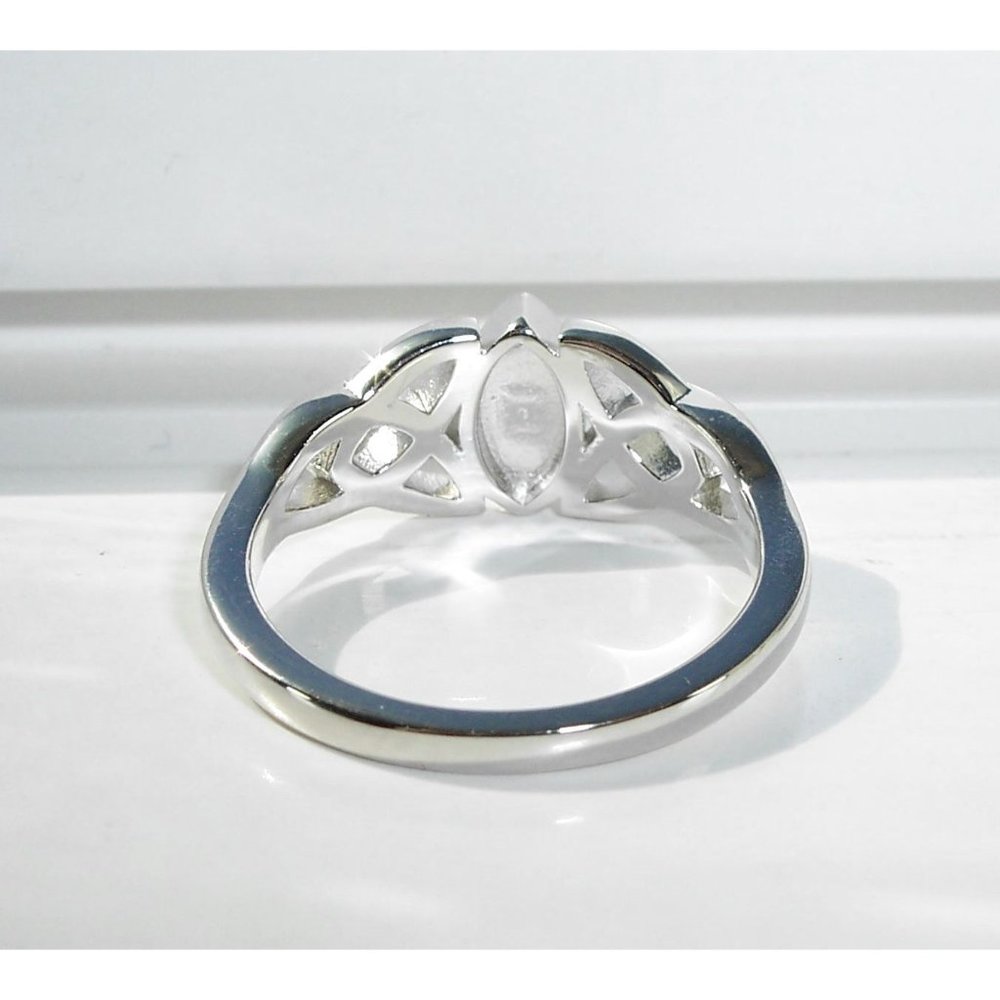 925 STERLING SILVER Celtic Synthetic Onyx Marquise Shape Bezel Set - Picture 9 of 16